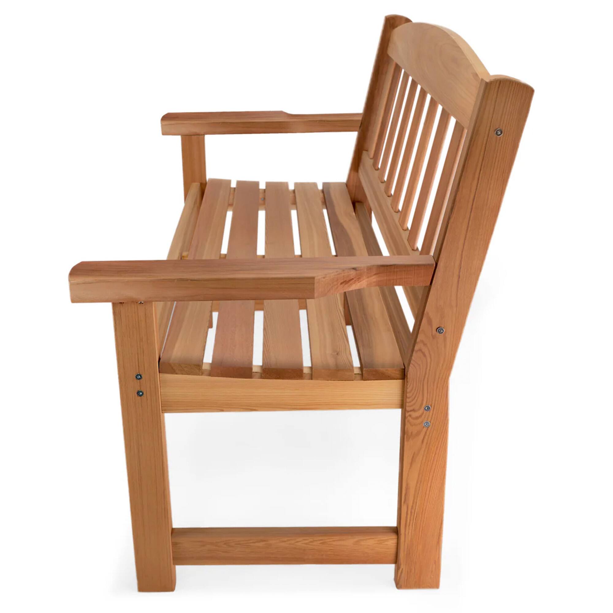 Alt View 4. All Things Cedar - All Things Cedar 51” Wooden Garden Bench, Outdoor Patio Seating Chair, Natural - Natural.
