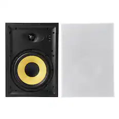 Front. VEVOR - In-Wall Speakers, 8", In Wall Speaker System with Paintable Grille, Hi-Fi Sound, 200W Peak, 2-Way Rectangular Speakers - Black;Yellow.