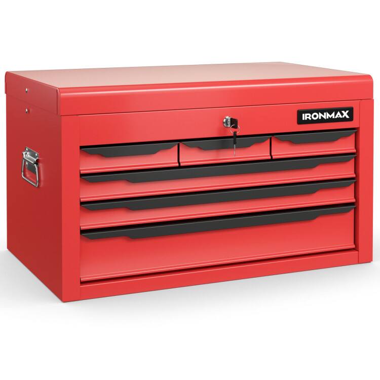 Alt View 4. Mondawe - 24 in Tool Chest Case with 6 Drawers and Top Storage for Garage Repair Shop - Red.