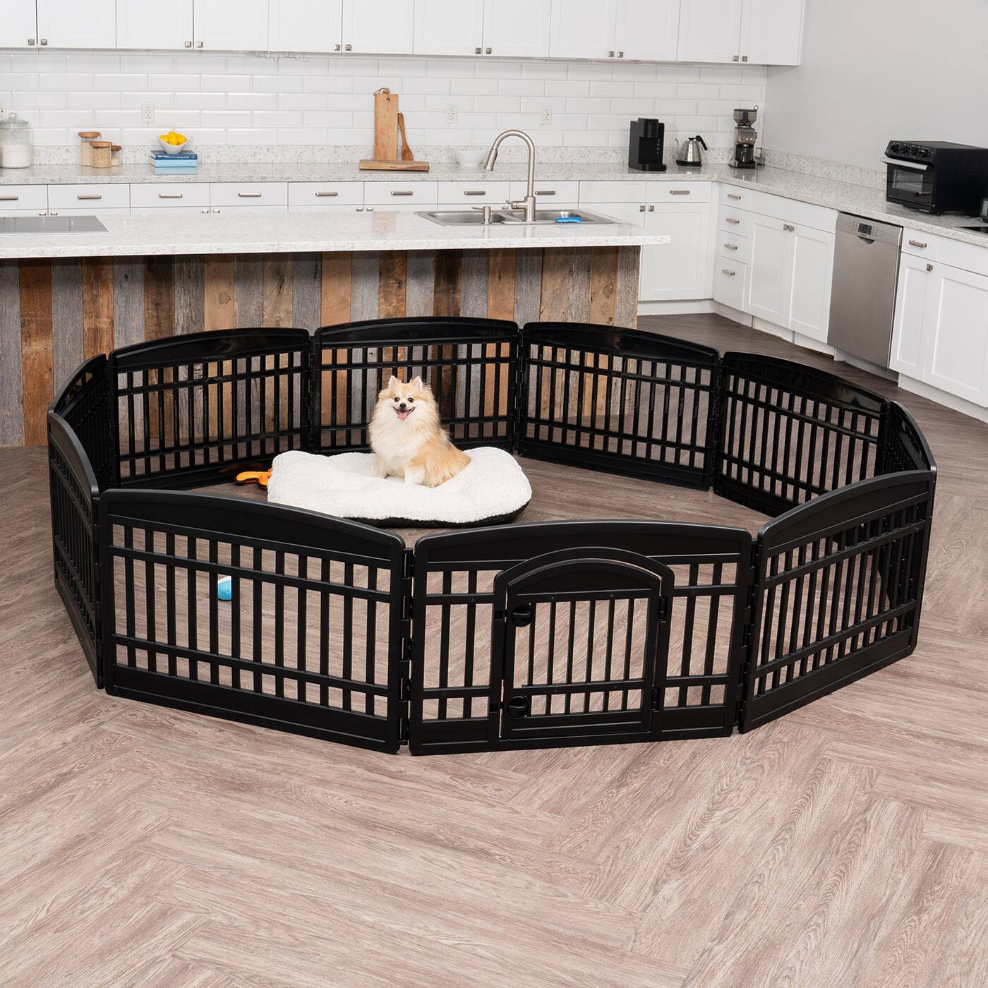 Alt View 5. IRIS USA - IRIS 4-10 Panel 24/34"H Folding Exercise Enclosure Plastic Pet Playpen with Door.