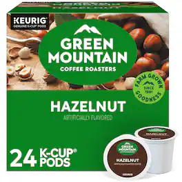 Green Mountain Coffee - Hazelnut Coffee Keurig K-Cup Pods, Light Roast, 24/Box
