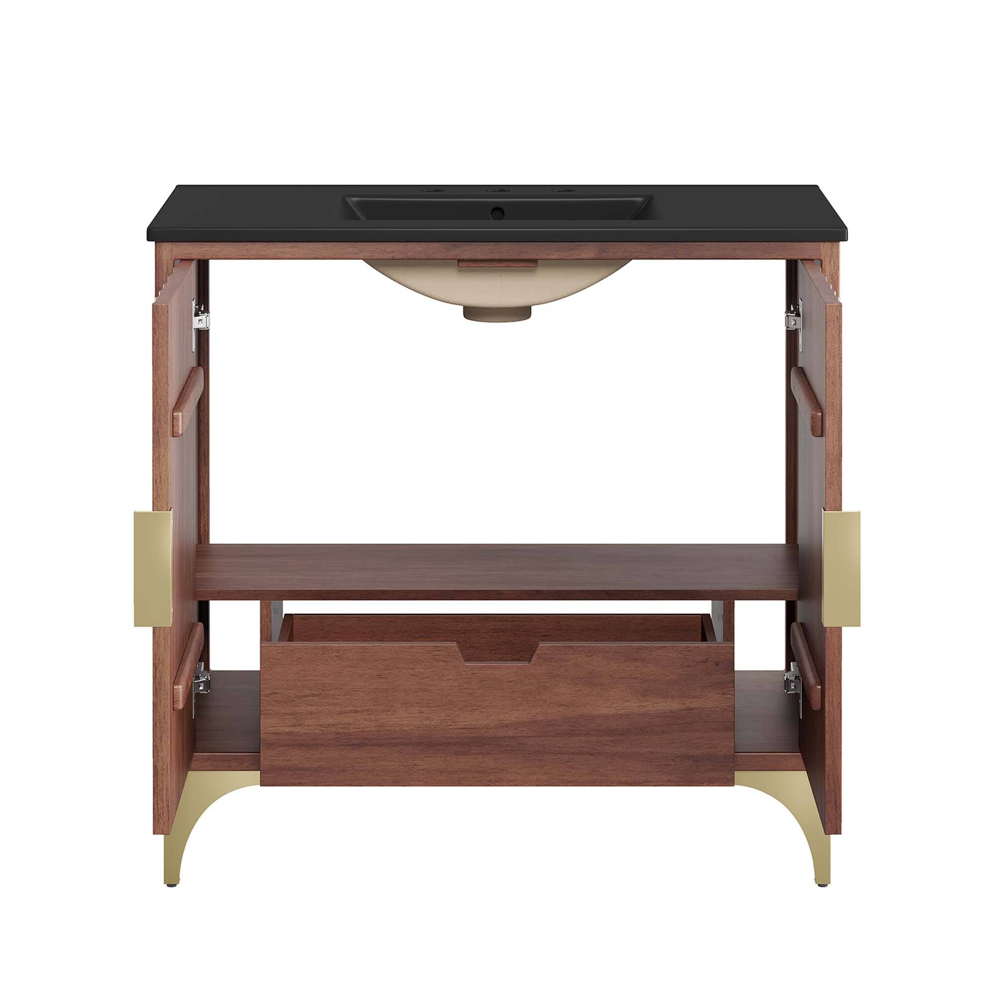 Alt View 6. Modway - Daylight Bathroom Vanity Basin Included by Modway - Black Walnut.