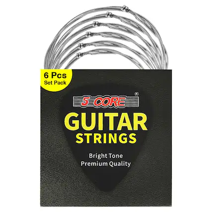 6 Pcs Set Pack
5 CORE GUITAR STRINGS
Bright Tone Premium Quality