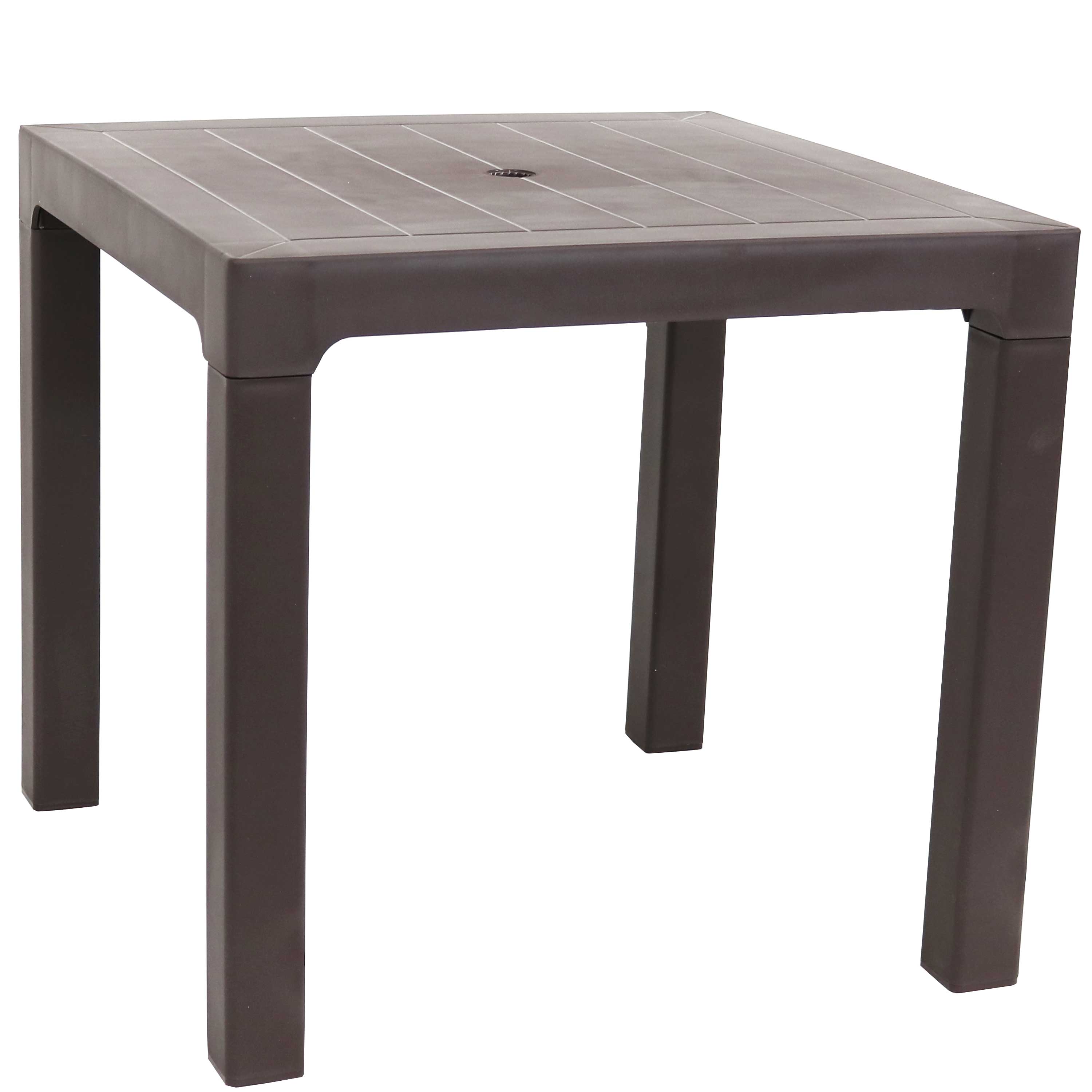 Sunnydaze - 31.25 in Plastic Square Patio Dining Table - Brown