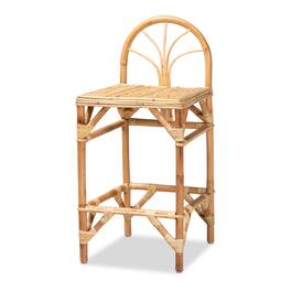 bali & pari - Seville Modern and Contemporary Finished Rattan Counter Stool - Natural