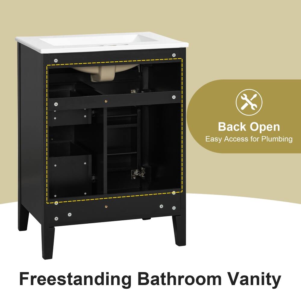 Back Open  
Easy Access for Plumbing  

Freestanding Bathroom Vanity