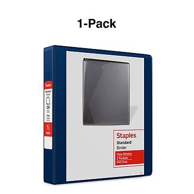 1-Pack Staples Standard Binder View Window 2 Pockets PVC Free