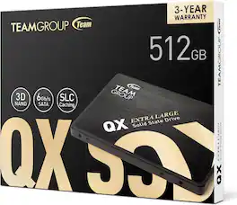 Team Group - QX 2.5" 512GB SATA III 3D NAND Internal Solid State Drive (SSD), Speed up to 560MB/s, Laptop & PC compatible
