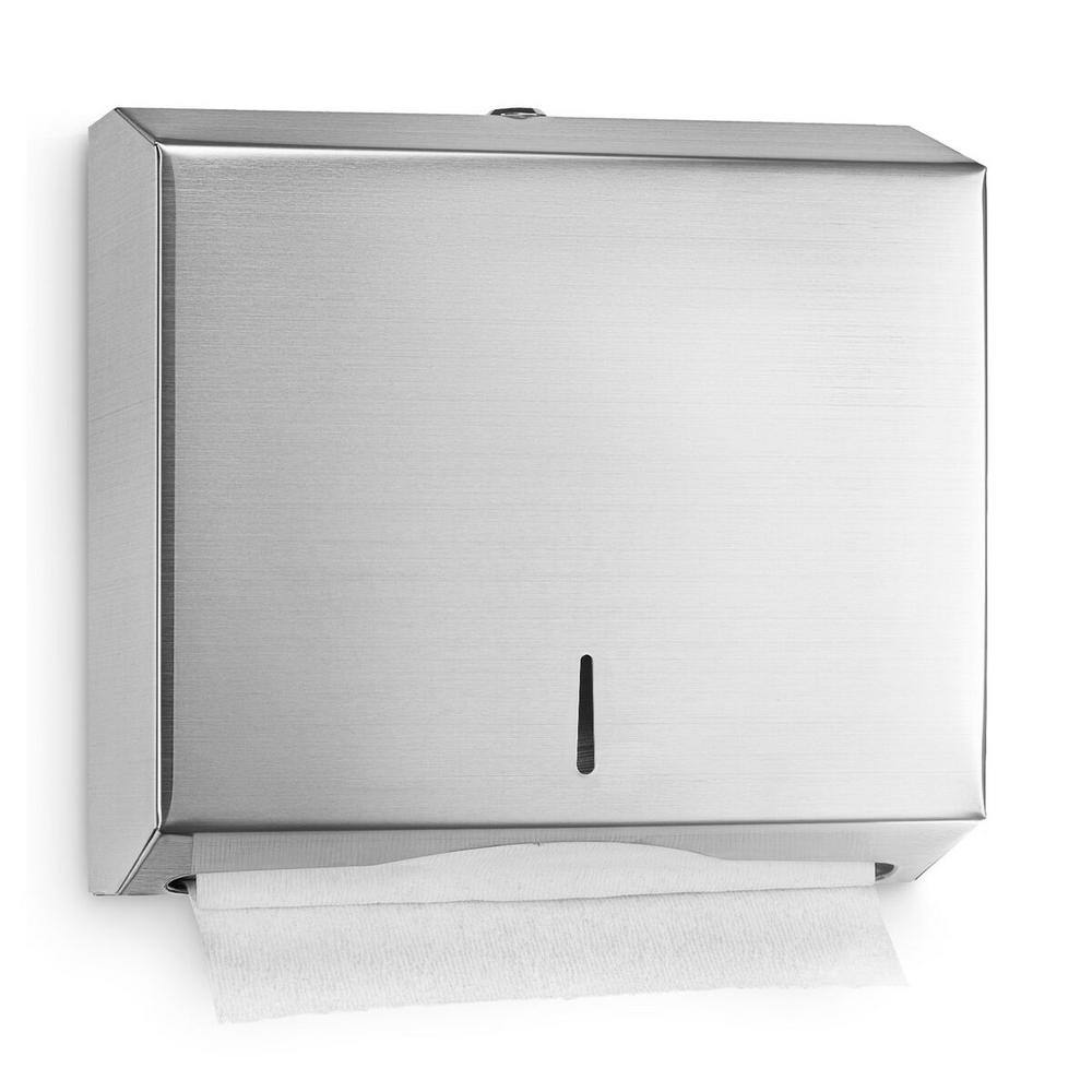 Front. Alpine Industries - Paper Towel Holder, Stainless Steel, Multi-Fold/C-Fold, Paper Towel Dispenser - Stainless Steel.