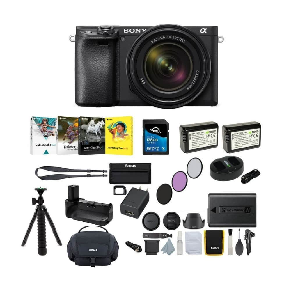 Sony - Alpha a6400 Mirrorless Digital Camera with 18-135mm Lens Bundle - Black