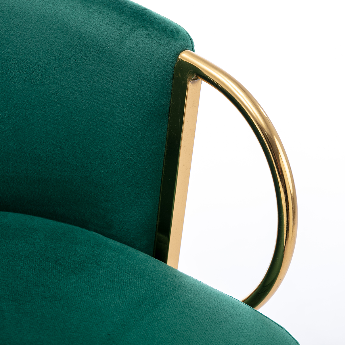 Alt View 3. Trinkets Crazed - 26" Velvet Counter Stools Set Of 2, Luxury Bar Chair With Low Back and Gold Legs For Kitchen Island - Green.