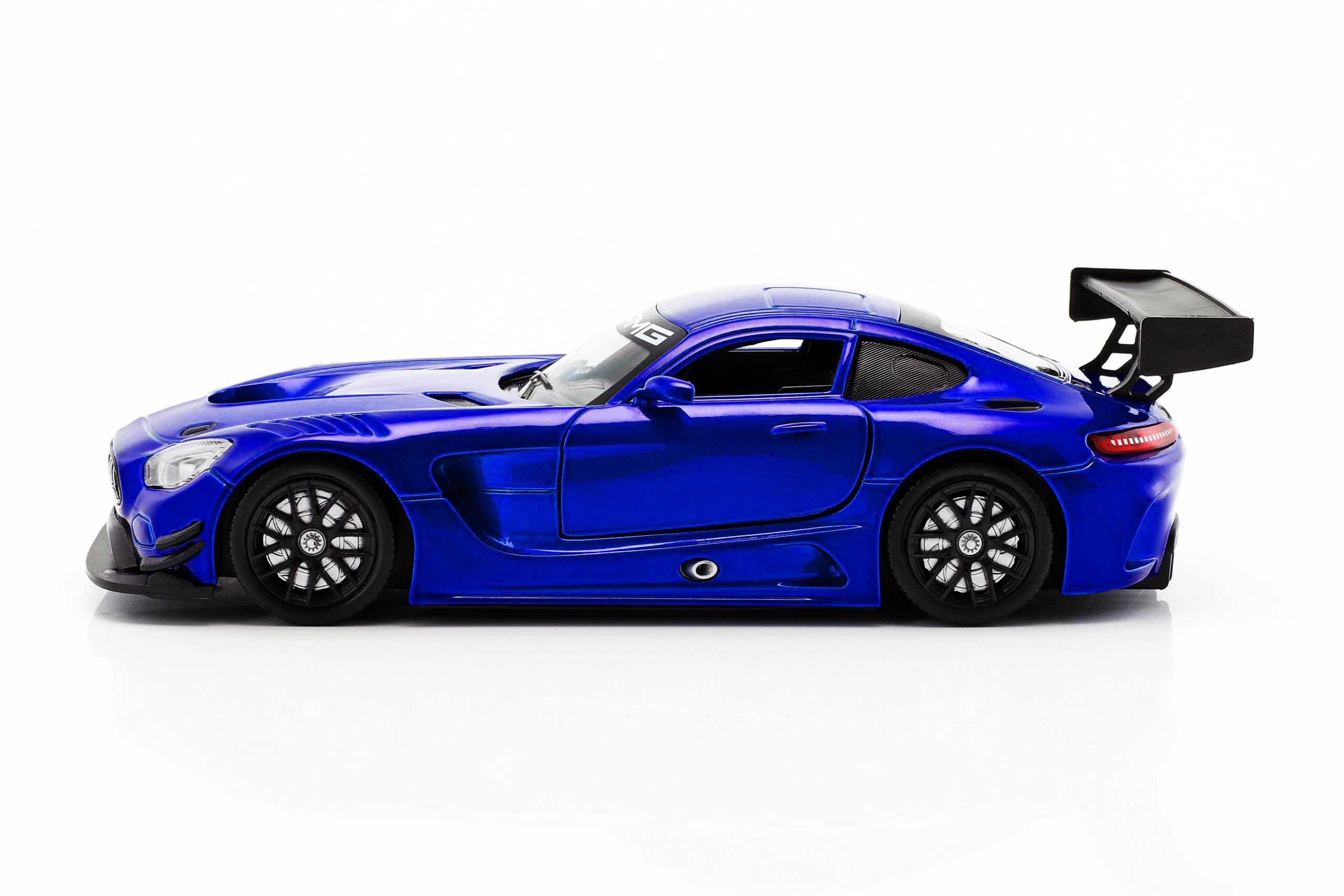 Alt View 2. Motormax - Mercedes AMG GT3 Bright Blue 1/24 Diecast Model Car by Motormax.