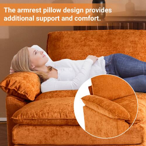 The armrest pillow design provides additional support and comfort.