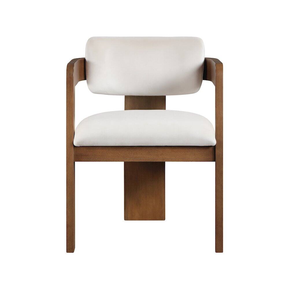 Alt View 2. Meridian Furniture - Sacha Cream Velvet Dining Chair, Set of 2 - Beige.