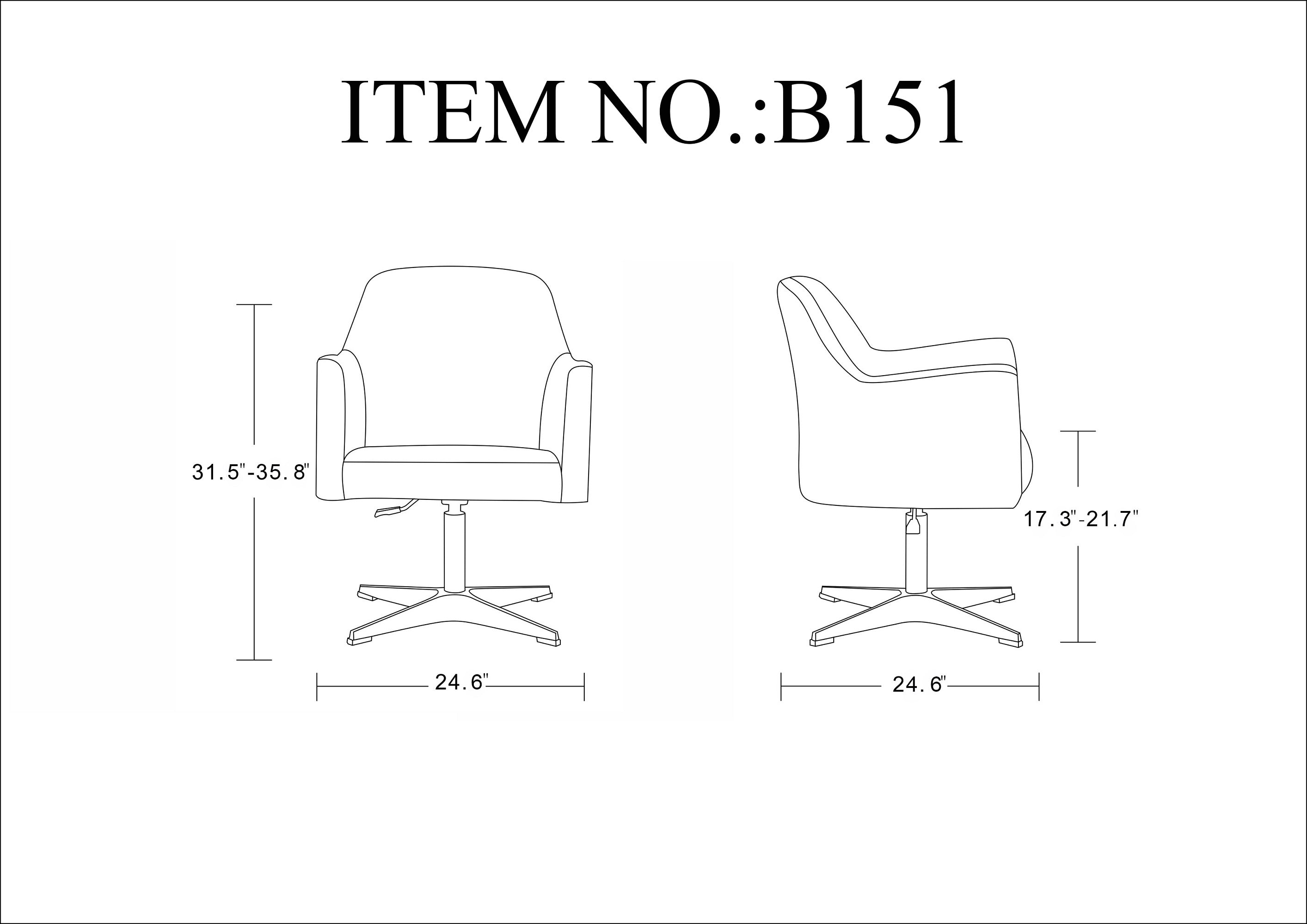 ITEM NO.: B151

31.5"-35.8"
T 17.3"-21.7"
24.6"
24.6"