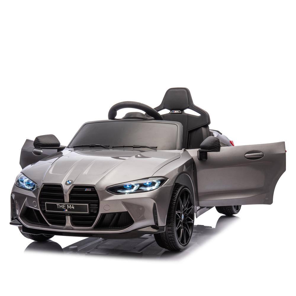 Alt View 1. BreeBe - BMW M4 24V Kids Ride On Car w/ 2.4G Remote, 3 Speeds, USB, MP3, Bluetooth, LED Lights, Power Display, Portable Handle - Silver.