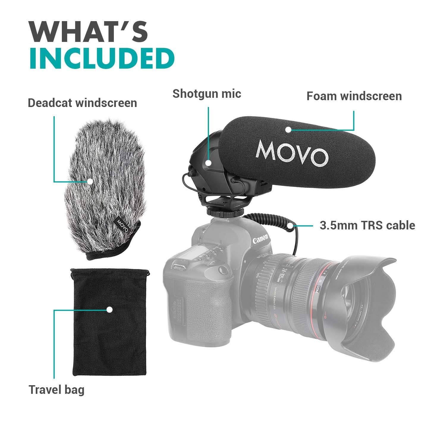 WHAT'S INCLUDED

- Deadcat windscreen
- Shotgun mic
- Foam windscreen
- 3.5mm TRS cable
- Travel bag