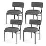 Costway - Dining Chair Set of 4 with Curved Backrest Padded Seat & Metal Legs for Dining Room - Gray