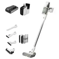 Greenworks - 24 Volt Stick Vacuum with 4ah Battery, Attachments, & Charger - White - Back_Zoom