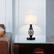 Alt View 1. Oumilen - 2-Piece Table Lamp Set, Black Metal with White Linen Shades.