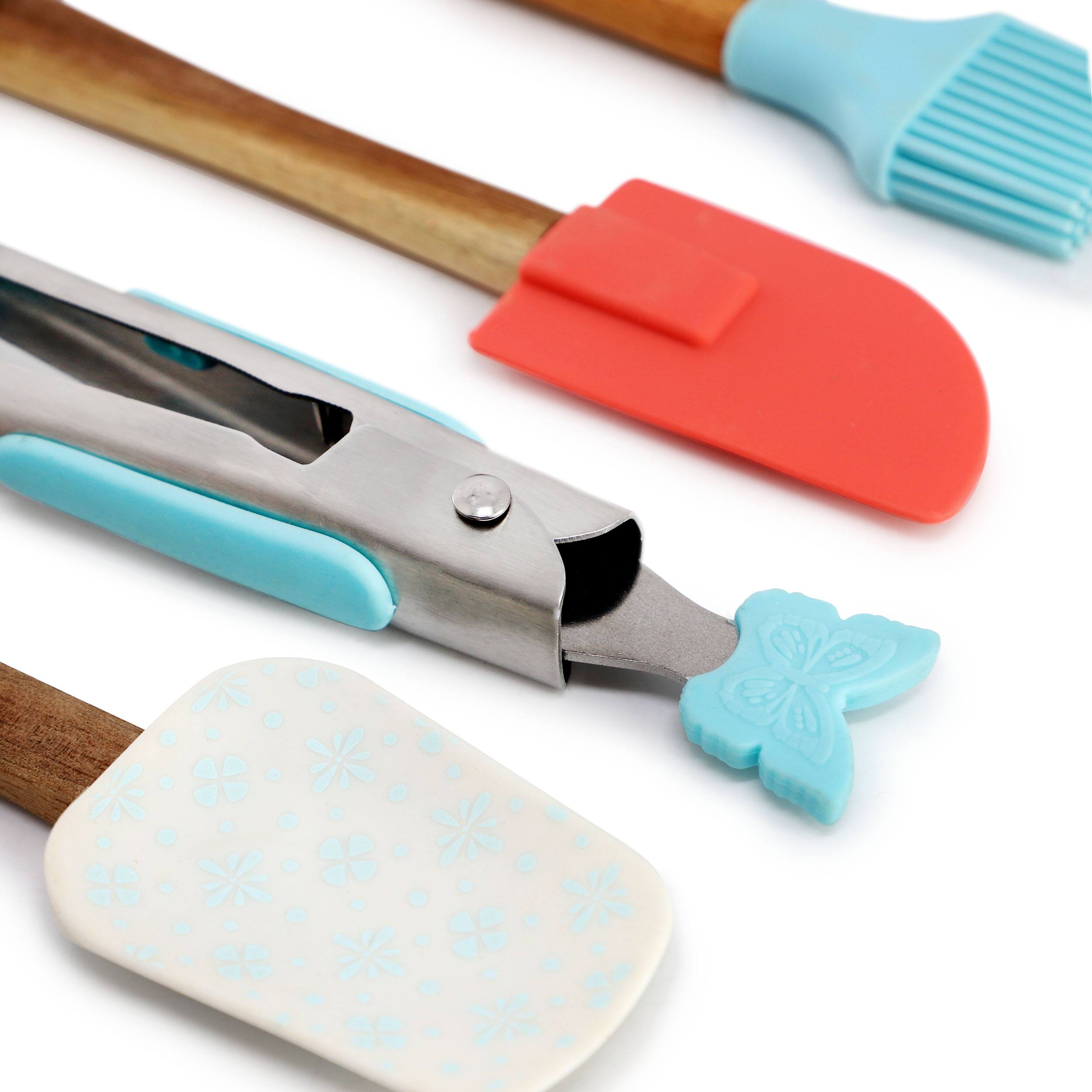Alt View 1. Gibson - Gibson Home General Store 7 Piece Acacia Wood and Silicone Mini Kitchen Tool Set in Multi - Multi.