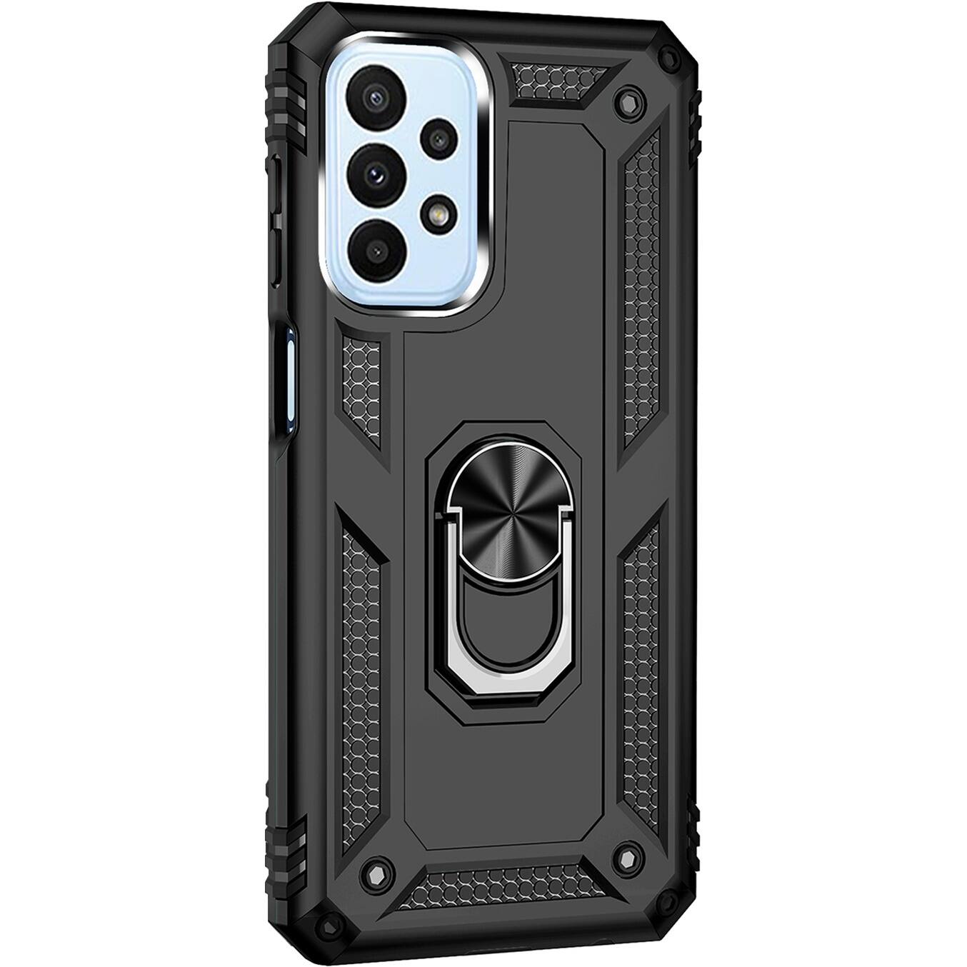 Angle. SaharaCase - Military Kickstand Series Case for Samsung Galaxy A23 5G - Black.