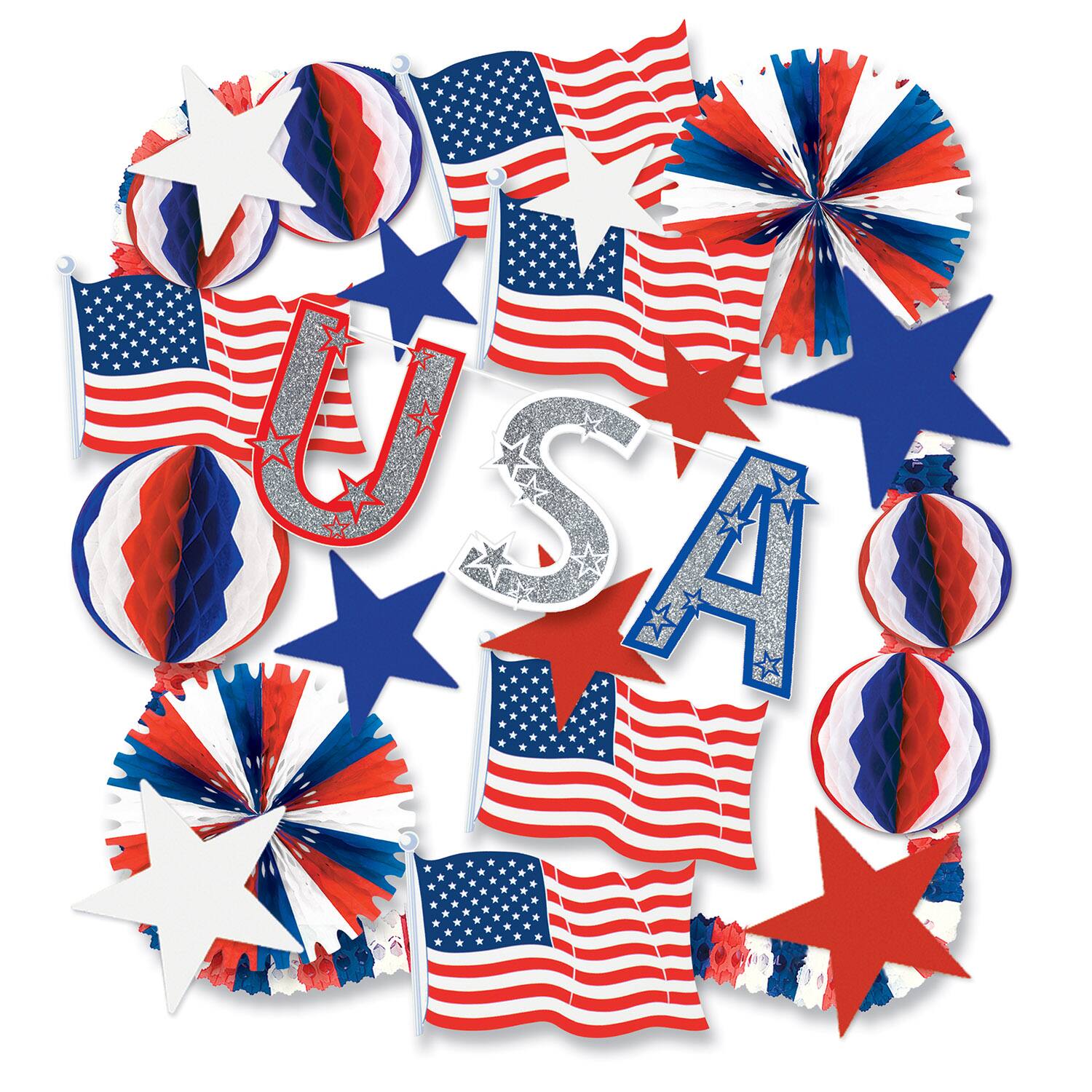 The Beistle Company - Patriotic Decorating Kit - 22 Pcs (Pack of 1) - Multicolor