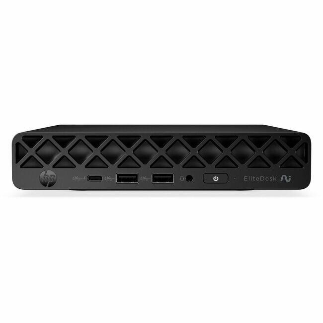 Front. HP - HP EliteDesk 8 G2i Desktop Computer - Intel Core Ultra 7 Series 3 356H - 32 GB - 512 GB PCI Express NVMe 5.0 SSD - Mini - Jack Black.