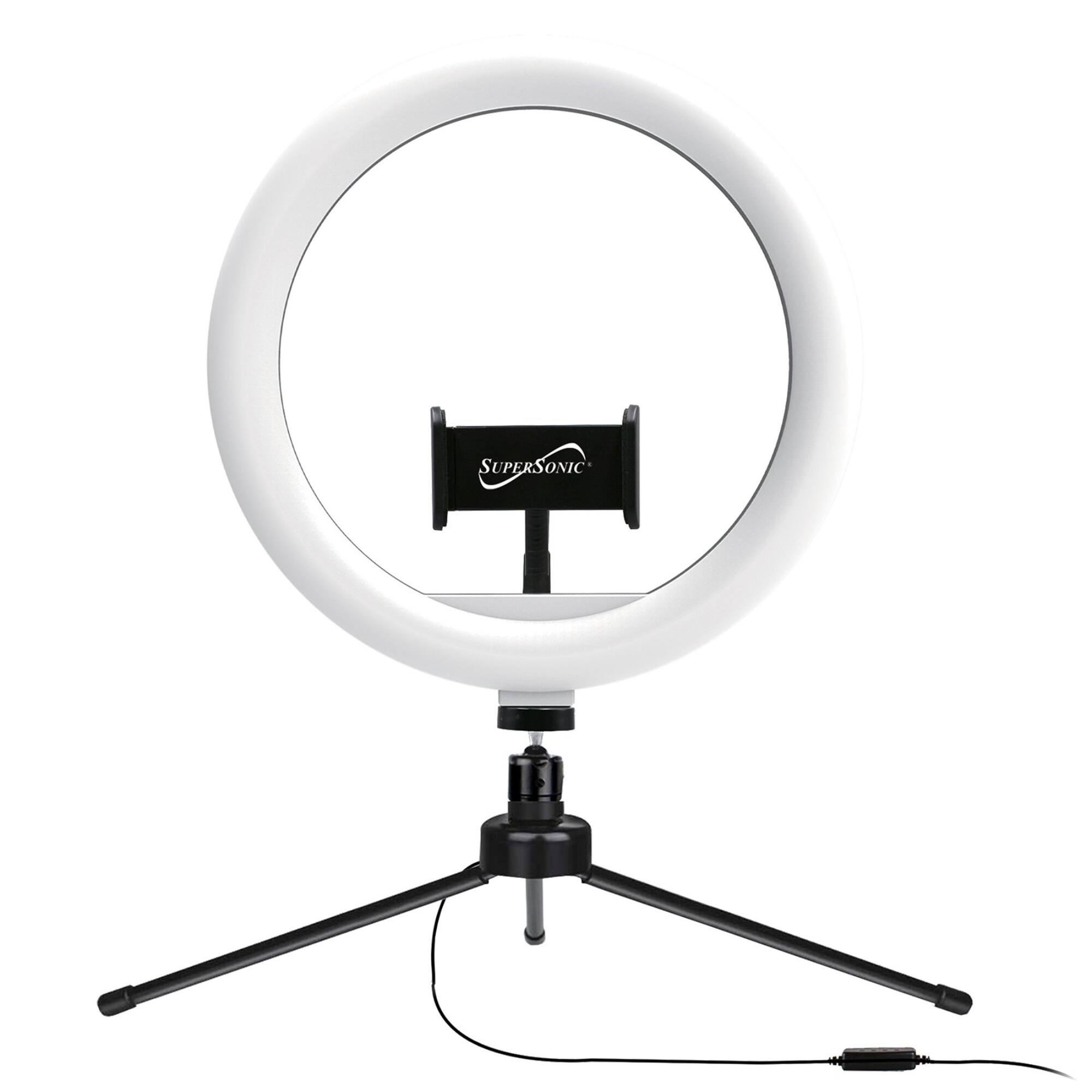Alt View 1. Supersonic - PRO Live Stream 10” LED Table Top Selfie Ring Light.