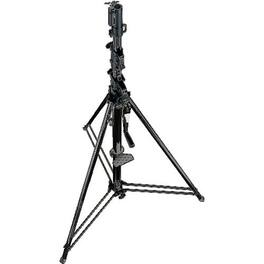 Manfrotto - 12' Wind-up Zinc Steel Lightstand with 5/8" Stud & 1-1/8" Female Receiver, 3 Section - 2 Riser, Max Load 66