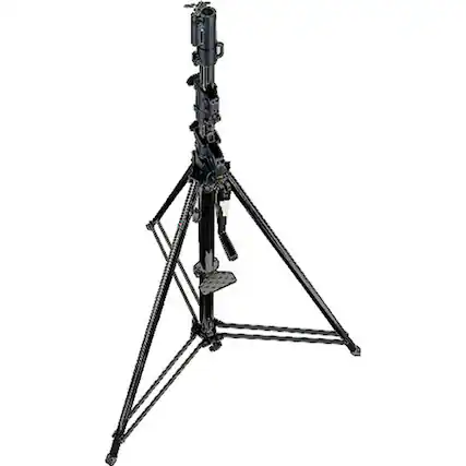Front. Manfrotto - Manfrotto 12' Wind-up Zinc Steel Lightstand with 5/8" Stud & 1-1/8" Female Receiver, 3 Section - 2 Riser, Max Load 66.