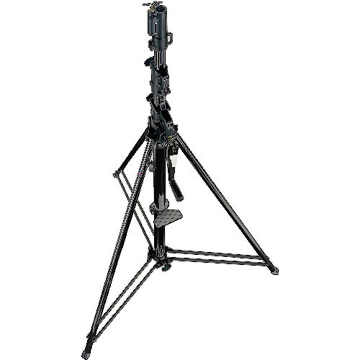 Front. Manfrotto - Manfrotto 12' Wind-up Zinc Steel Lightstand with 5/8" Stud & 1-1/8" Female Receiver, 3 Section - 2 Riser, Max Load 66.