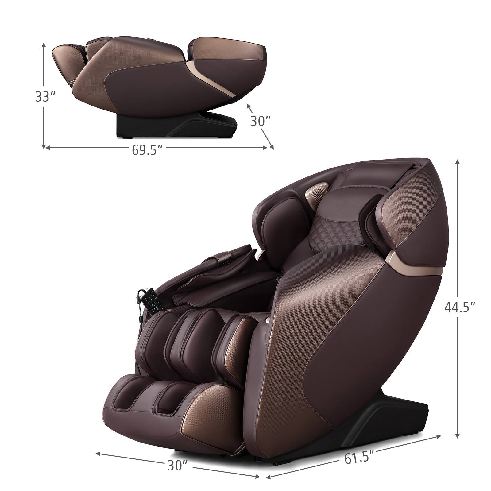 Relaxe Zero Gravity Shiatsu Massage Chair With Cushion (SL Track