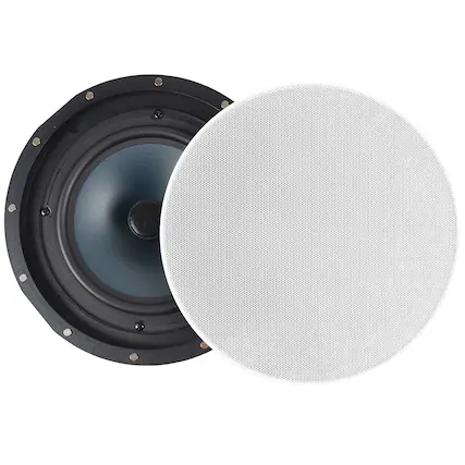 Front. Dayton Audio - Contractor Series CC80W 8" 50W RMS 2-Way In-Ceiling Speaker Pair, 8 Ohms - White.