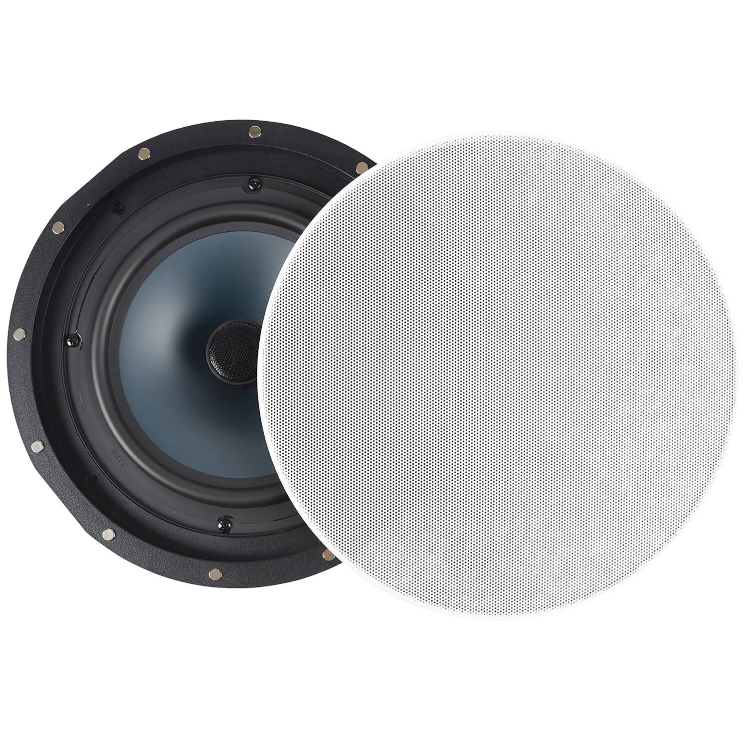 Front. Dayton Audio - Contractor Series CC80W 8" 50W RMS 2-Way In-Ceiling Speaker Pair, 8 Ohms - White.