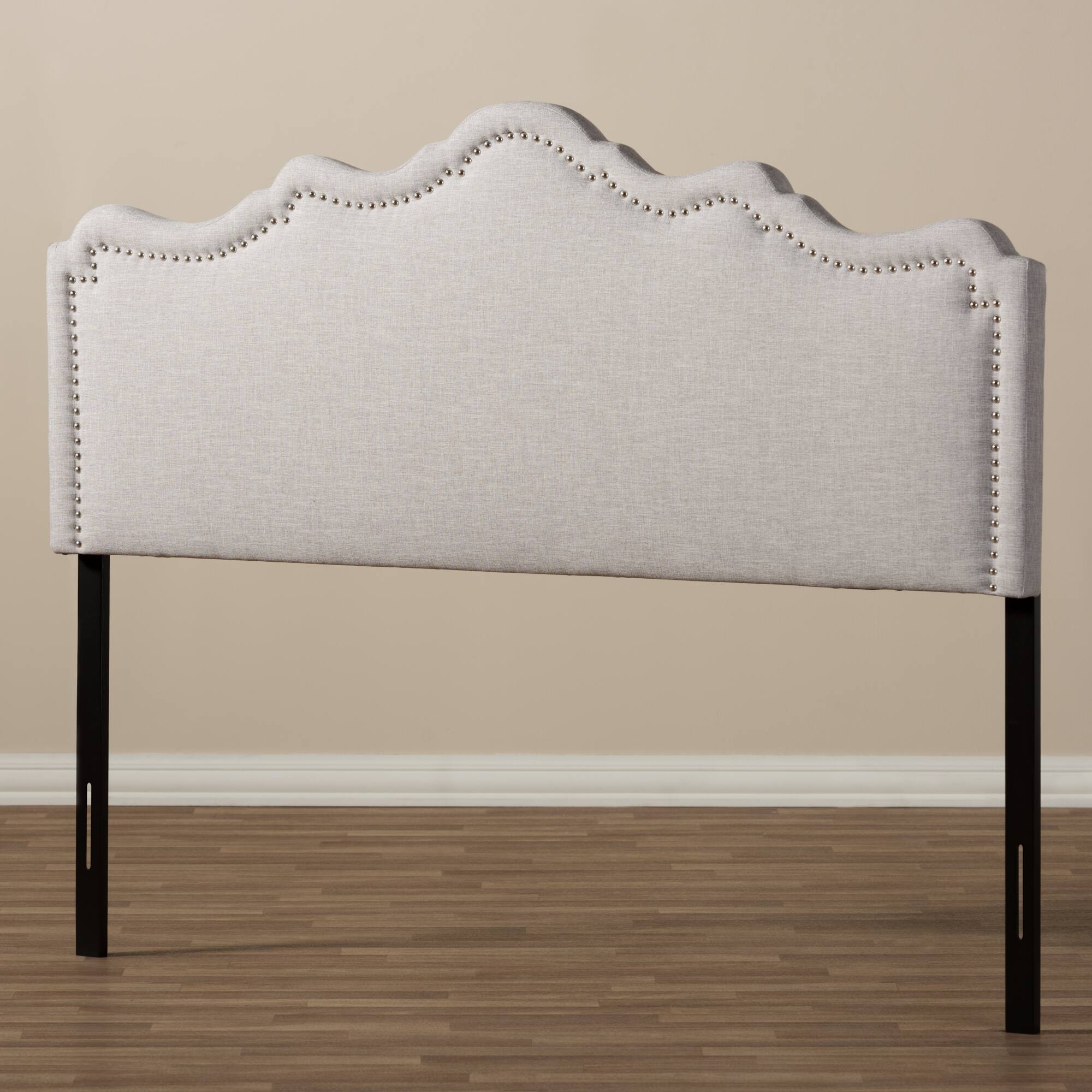 Alt View 1. Baxton Studio - Nadeen Modern and Contemporary Fabric Full Size Headboard - Greyish Beige.