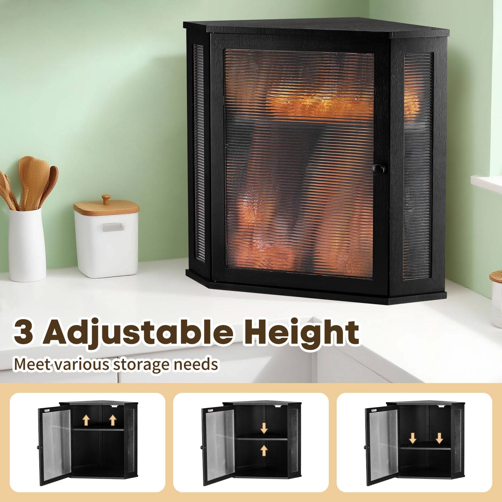 3 Adjustable Height  
Meet various storage needs