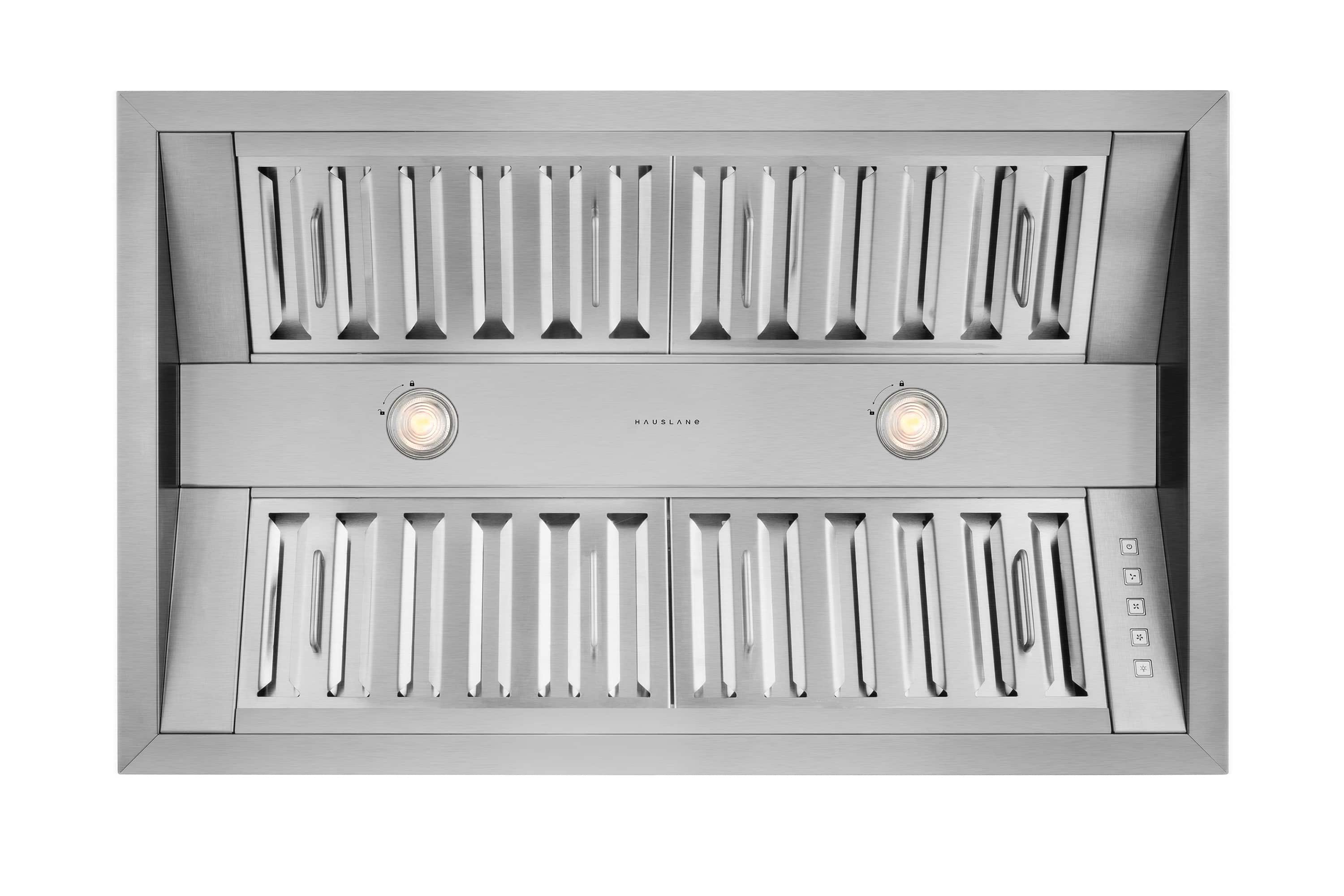 Front. Hauslane - Hauslane Pro-Style 34” IN-R300 Built-In Range Hood, 21” Deep - Silver.