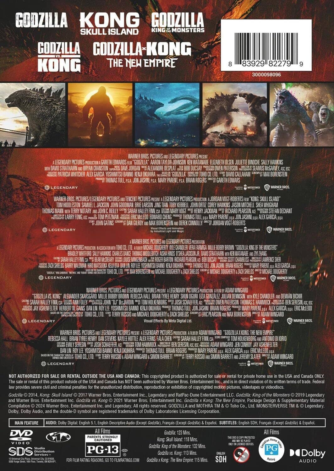 Godzilla/Kong Monsterverse 5 Film Collection [DVD] [Standard