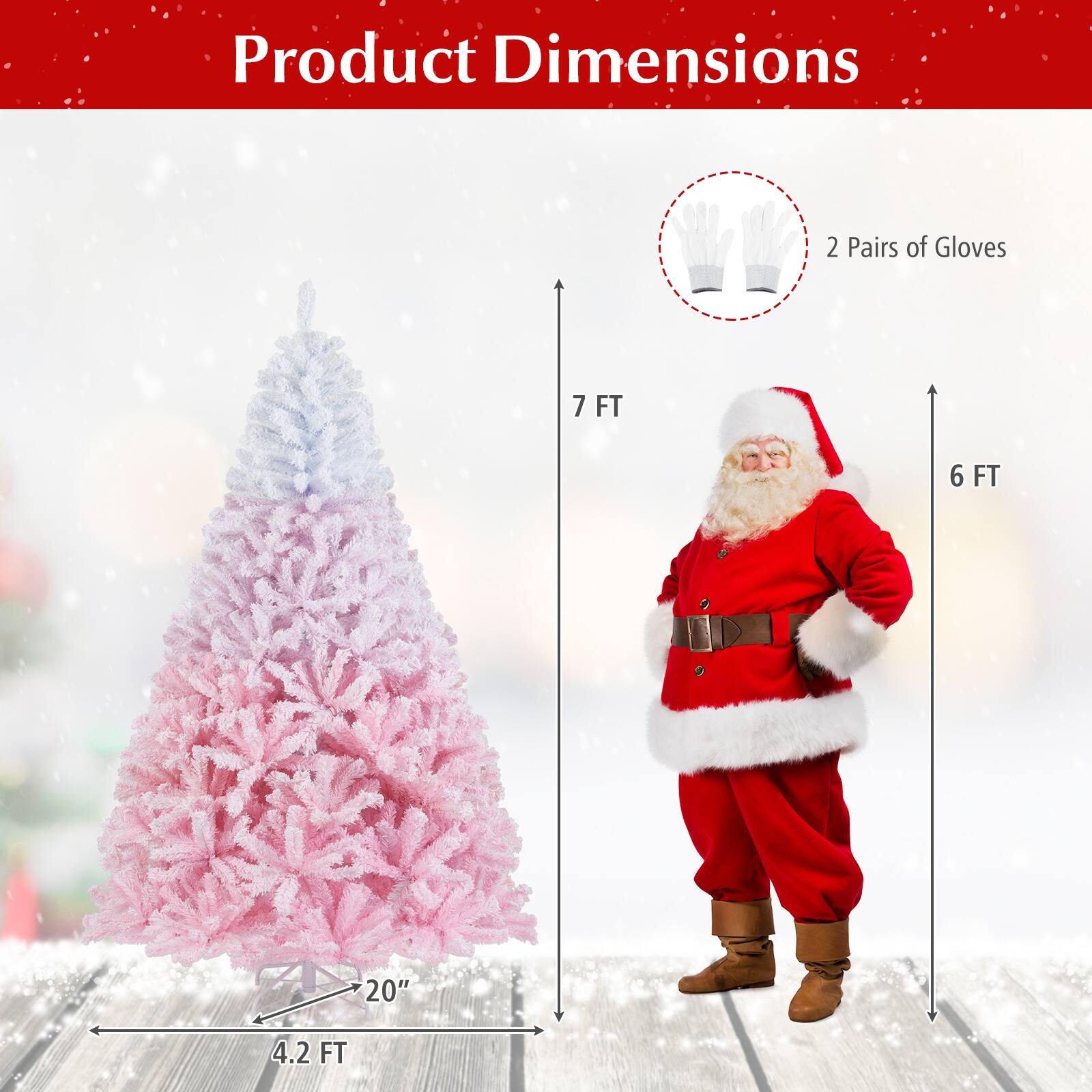 Product Dimensions

- 2 Pairs of Gloves
- 7 FT
- 6 FT
- 4.2 FT
- 20"