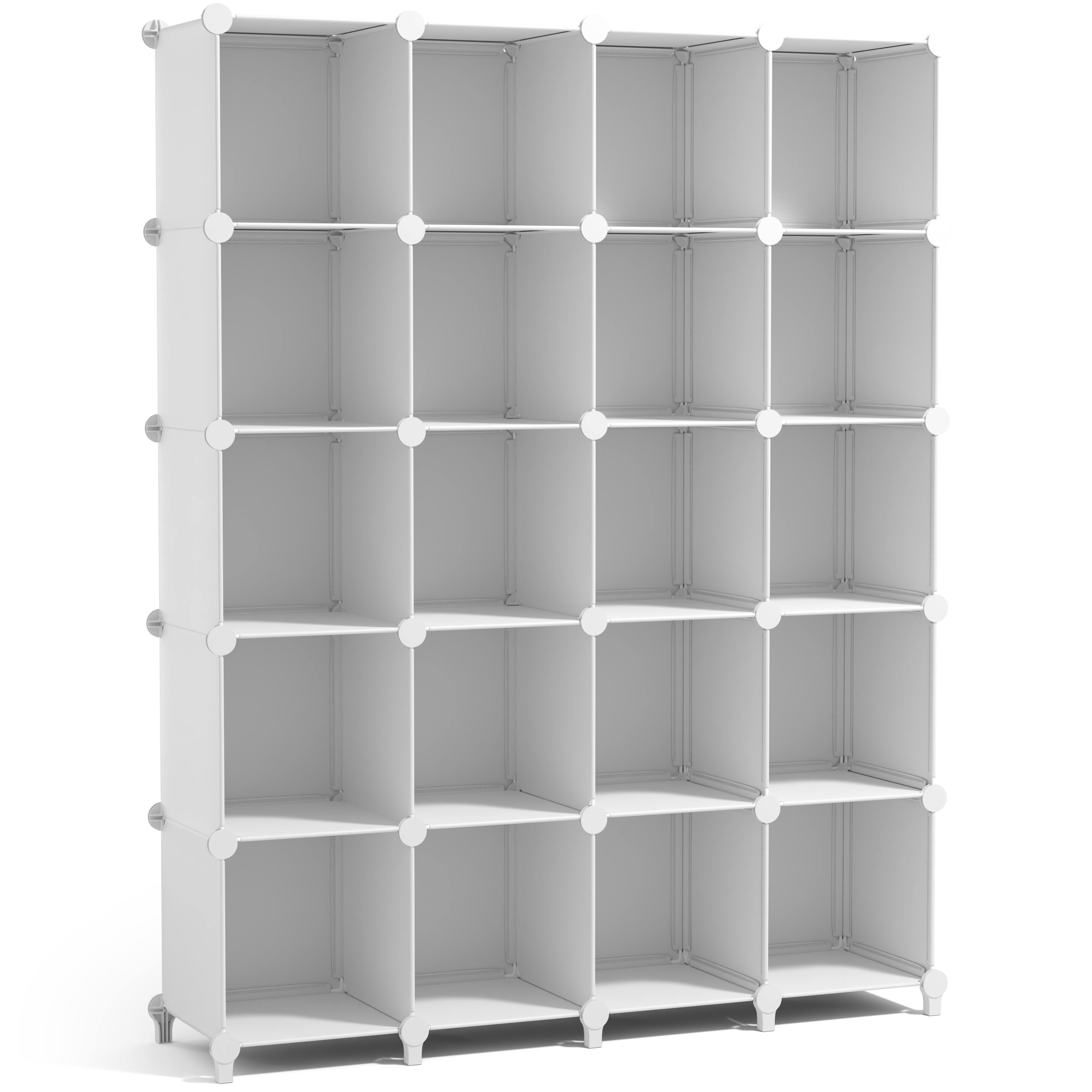 Angle. Sorbus - Sorbus 20 Cube Storage Organizer –Waterproof Cubby Shelf - Closet, Toys, Books, Shoes, Décor –Bedroom, Living Room, Kids - White.