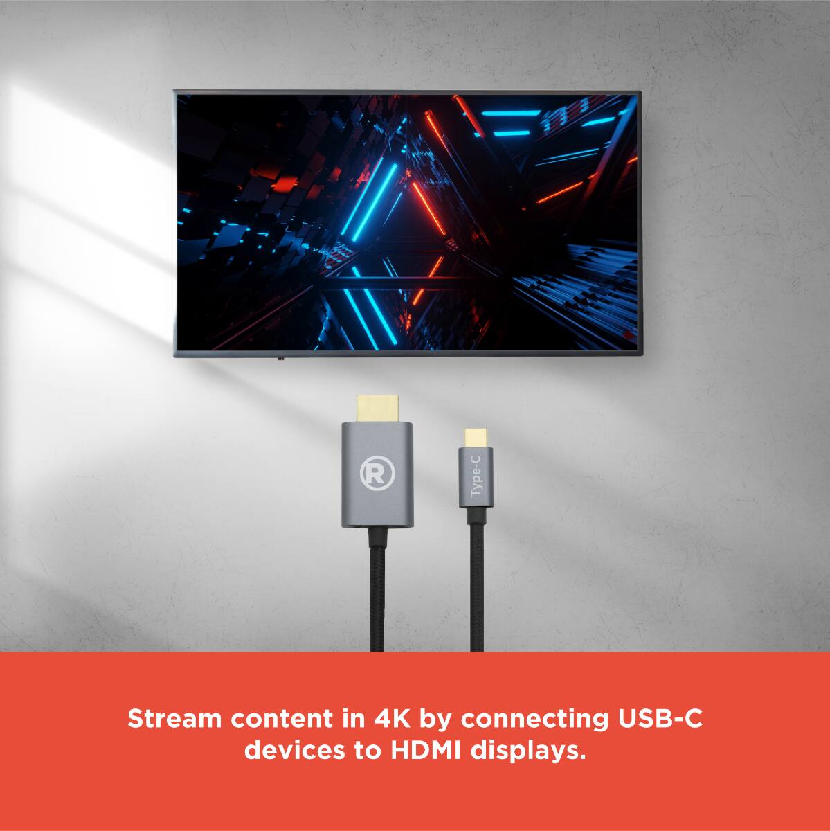 Stream content in 4K by connecting USB-C devices to HDMI displays.