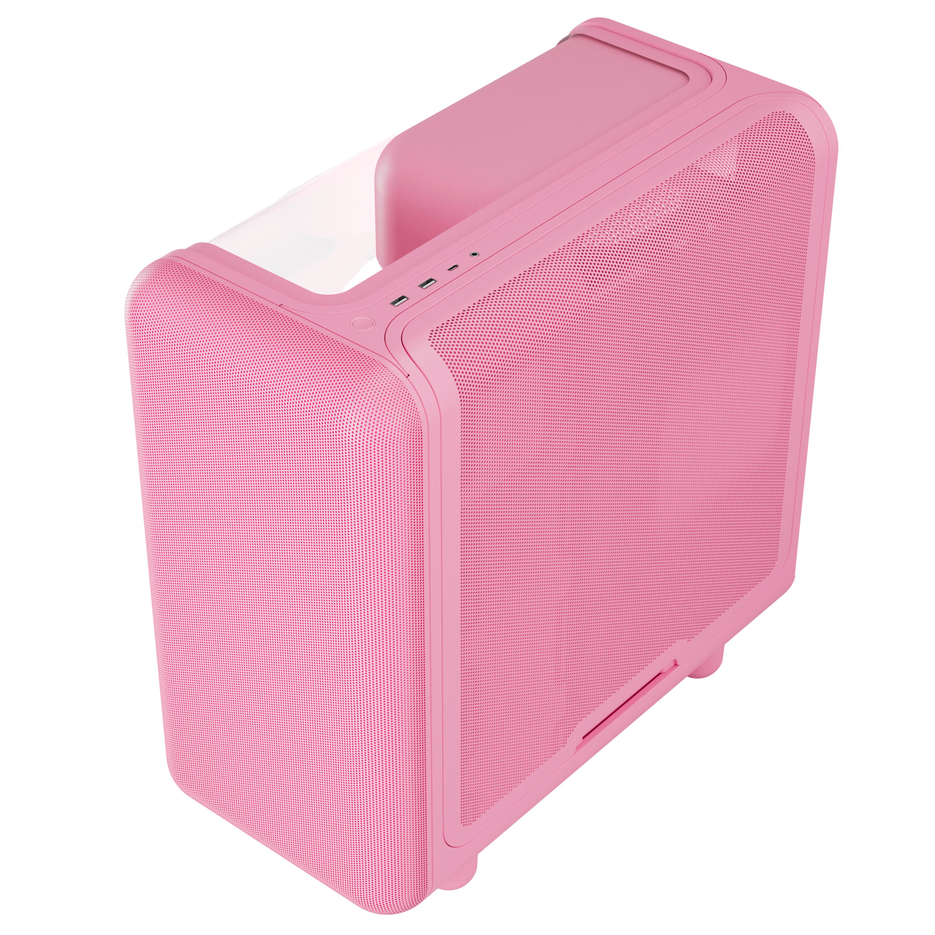 Alt View 6. HYTE - HYTE X50 Modern Performance ATX Mid-Tower PC Gaming Case - Strawberry Milk.