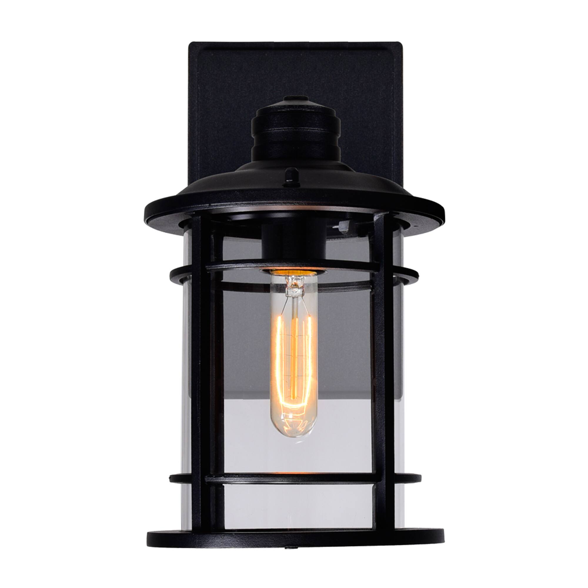 Back. CWI Lighting - Belmont 1 Light Outdoor Black Wall Lantern - Black.