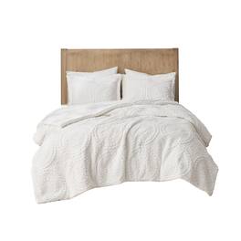 Gracie Mills - Blum Faux Fur Medallion Comforter Set - Ivory
