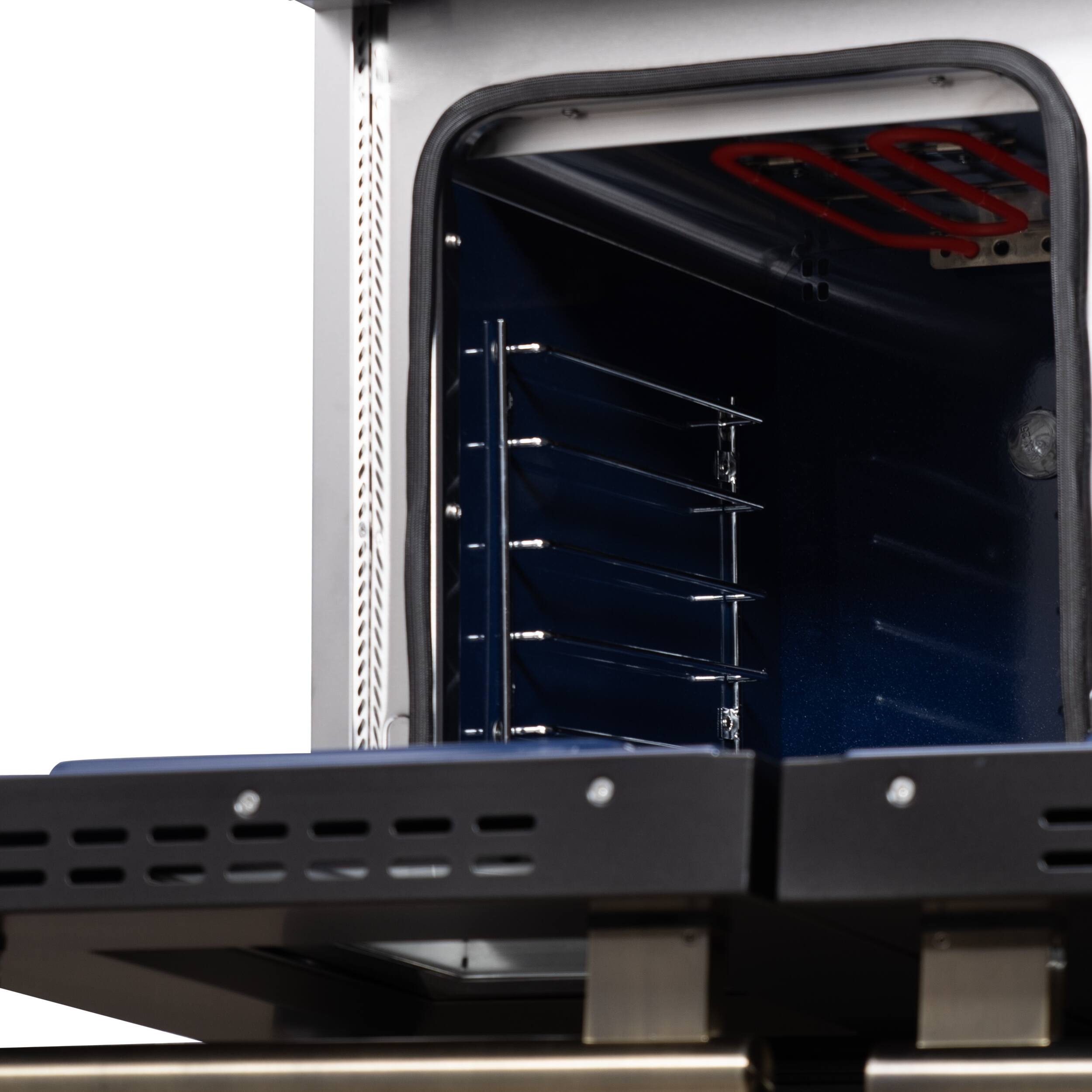 Alt View 5. Forno Appliances - Massimo 6.58 Cu. Ft. Freestanding Double Oven Dual Fuel True Convection Range with Air Fryer Basket - White.