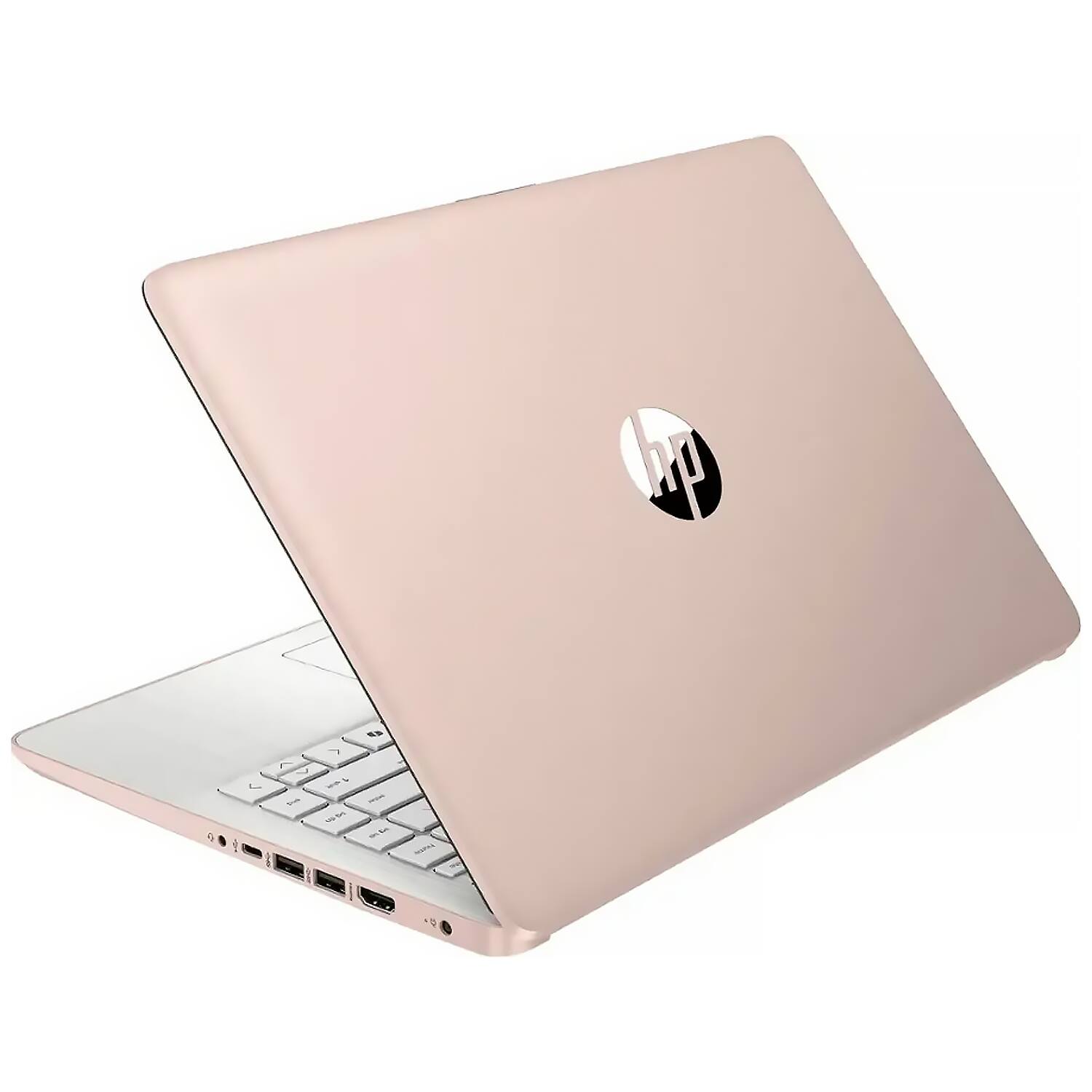 Alt View 3. HP - HP 14" HD Laptop - Intel N150 - 16GB RAM - 128GB UFS - Wi-Fi 6 - Windows 11 Pro - 1 Year Microsoft 365 - Pale Rose Gold - Pale Rose Gold.