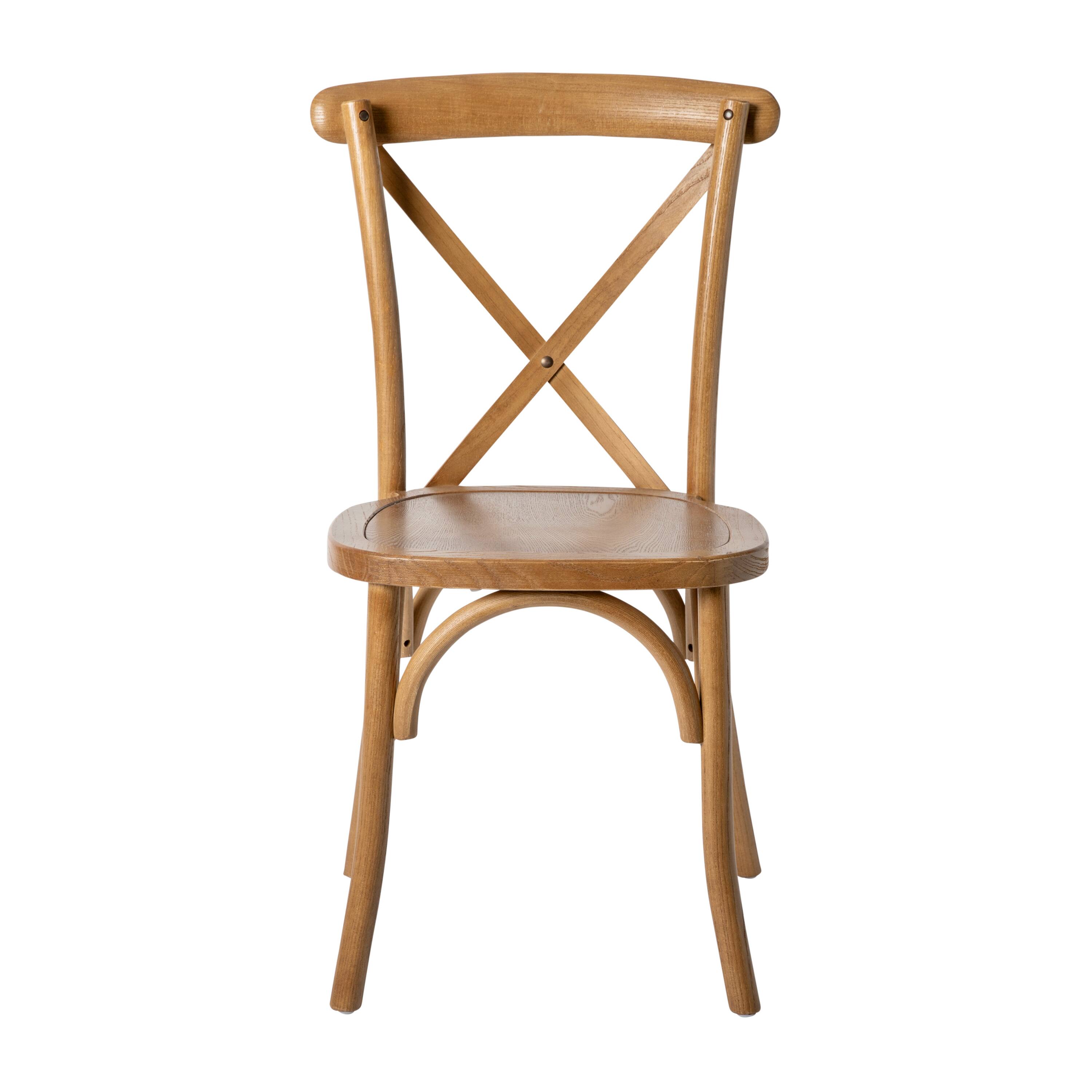 Alt View 9. Emma + Oliver - Stackable Wood Cross Back Dining Chair - Pecan.