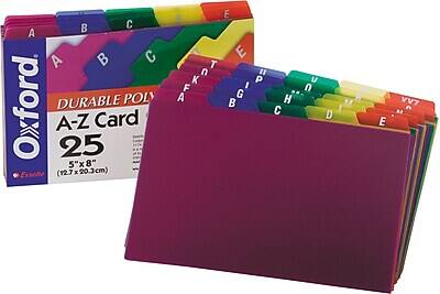 Oxford  
DURABLE POLY  
A-Z Card  
25  
5"x8" (12.7x20.3cm)  
Essential