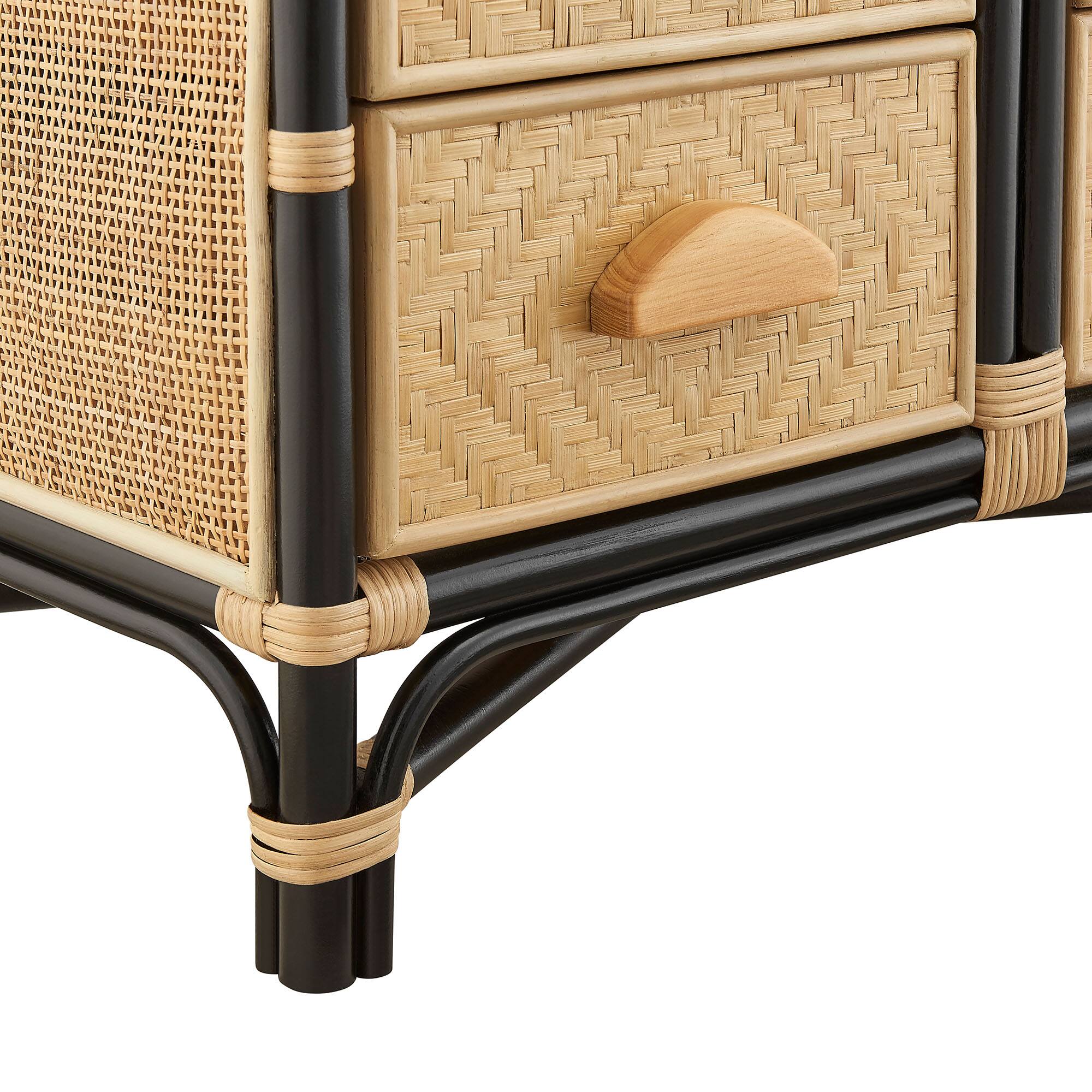 Alt View 5. Modway - Jane 71 Inch Tall Arched Natural Rattan Bookshelf by Modway - Natural Black.